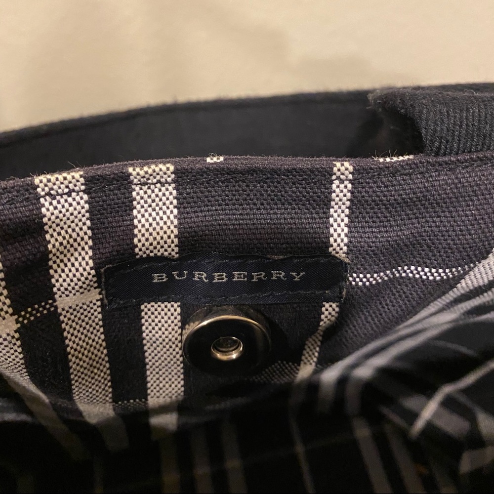 Vintage Y2K Burberry Black & White Woven‎ Fabric Rubber Bottom - Picture 3 of 5
